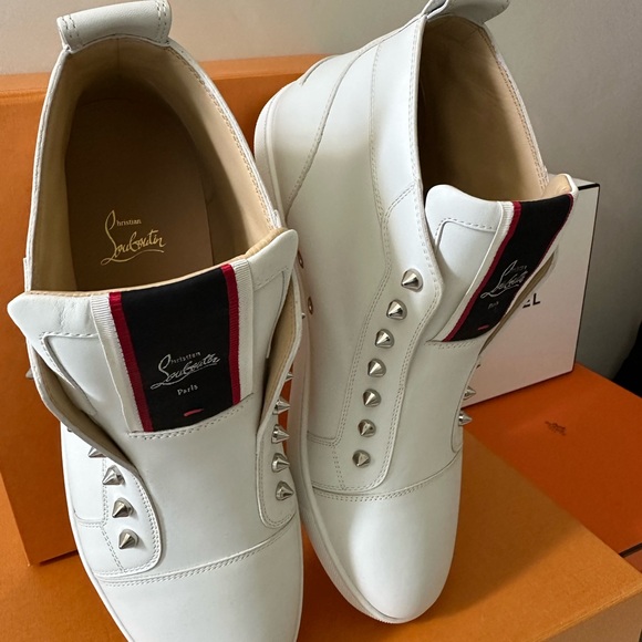 Christian Louboutin White High-Top Men's Shoes size 45 1/2 - Picture 6 of 15